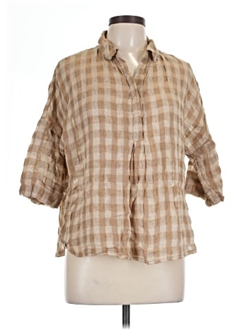 Poetry 3/4 Sleeve Button-Down Shirt (view 1)
