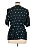 Halogen 100% Polyester Polka Dots Green Short Sleeve Blouse Size 1X - photo 2