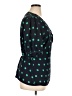 Halogen 100% Polyester Polka Dots Green Short Sleeve Blouse Size 1X - photo 4