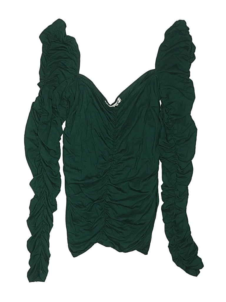 Pre-owned Reformation Long Sleeve Blouse In Green