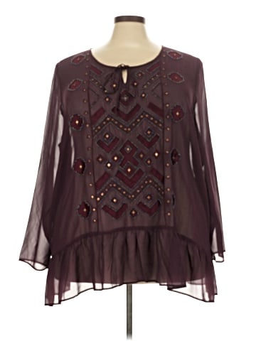 LOGO by Lori Goldstein Long Sleeve Blouse (view 1)