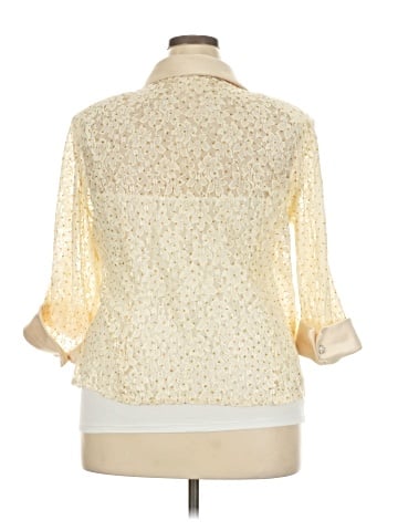 R&M Richards 3/4 Sleeve Button-Down Shirt (view 2)
