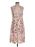 Elie Tahari 100% Polyester Metallic Silver Cocktail Dress Size 4 - photo 1