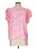 TCEC 100% Polyester Hearts Pink Short Sleeve Blouse Size L - photo 1