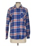 Forever 21 Plaid Blue Long Sleeve Button-Down Shirt Size S - photo 1