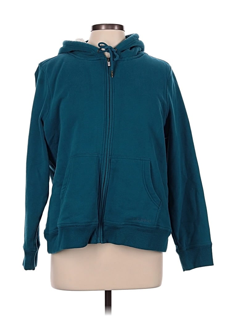 Pre-owned L.l.bean Zip Up Hoodie In Teal