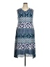 Lane Bryant Print Blue Casual Dress Size 14 - 16 Plus - photo 1