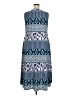 Lane Bryant Print Blue Casual Dress Size 14 - 16 Plus - photo 2
