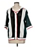Stylewe Color Block Green 3/4 Sleeve Button-Down Shirt Size M - photo 1