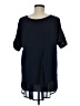 Eri + Ali 100% Cotton Solid Blue Black Short Sleeve Top Size M - photo 2