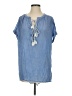 Umgee Blue Short Sleeve Blouse Size S - photo 1