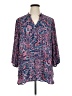 Boutique + 100% Polyester Paisley Blue 3/4 Sleeve Blouse Size 1X Plus - photo 1