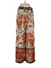 Cupcakes & Cashmere 100% Polyester Paisley Orange Ivory Casual Pants Size S - photo 2