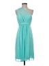 David's Bridal 100% Polyester Solid Teal Cocktail Dress Size 4 - photo 1