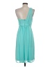 David's Bridal 100% Polyester Solid Teal Cocktail Dress Size 4 - photo 2