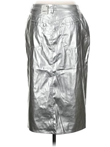 Porridge Faux Leather Skirt (view 2)