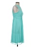 David's Bridal 100% Polyester Solid Teal Cocktail Dress Size 4 - photo 4