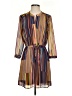 DR2 100% Polyester Stripes Brown Casual Dress Size XS - photo 1