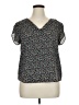Lily White 100% Polyester Black Short Sleeve Blouse Size XL - photo 1