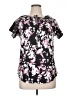 Unbranded Floral Black Short Sleeve Blouse Size XL - photo 1