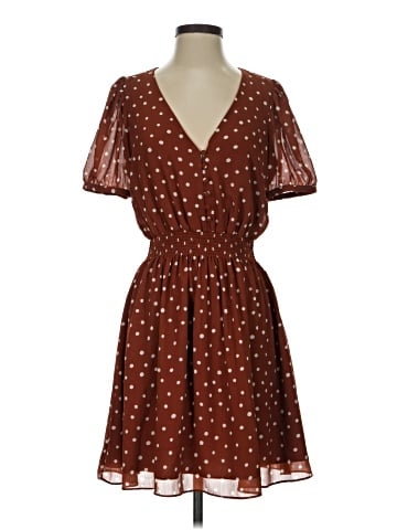Madewell Smocked-Waist Mini Dress in Inkspot Dots (view 1)