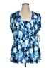 Skye's The Limit Blue Short Sleeve Blouse Size 1X - photo 1