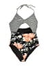 Cupshe Floral Black One Piece Swimsuit Size L - photo 1