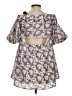 Gracia Blue Short Sleeve Blouse Size S - photo 2
