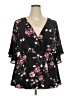 Torrid 100% Polyester Black 3/4 Sleeve Blouse Size 2X Plus (2) - photo 1