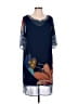 Soft Surroundings 100% Polyester Graphic Blue Cocktail Dress Size L - photo 1