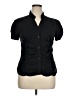 Dots Black Short Sleeve Blouse Size XL - photo 1