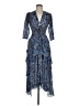 Maje 100% Viscose Paisley Blue Cocktail Dress Size EU (FR) 38 / US 6 - photo 1