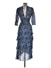 Maje 100% Viscose Paisley Blue Cocktail Dress Size EU (FR) 38 / US 6 - photo 2