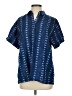 Lands' End 100% Linen Blue Short Sleeve Button-Down Shirt Size S (tall) - photo 1