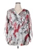 DressBarn 100% Polyester Silver 3/4 Sleeve Blouse Size 3X - photo 1