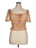 Mi ami Gold Short Sleeve Blouse Size XL - photo 1