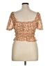 Mi ami Gold Short Sleeve Blouse Size XL - photo 2
