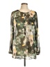 Merona 100% Polyester Camo Green Long Sleeve Blouse Size L - photo 1
