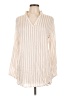 Amaryllis 100% Polyester Stripes Ivory Long Sleeve Blouse Size L - photo 1