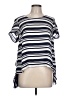 Maeve 100% Polyester Stripes Blue Short Sleeve Top Size L - photo 1