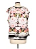 Elle 100% Polyester Pink Short Sleeve Blouse Size L - photo 2