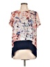 a.n.a. A New Approach 100% Polyester Blue Short Sleeve Blouse Size L - photo 1