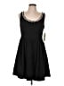 Eliza J 100% Polyester Tweed Black Casual Dress Size 10 - photo 1