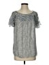 Max Studio 100% Polyester Silver Short Sleeve Blouse Size S - photo 1