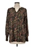 First Love 100% Polyester Floral Brown Long Sleeve Blouse Size S - photo 1