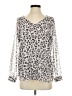 CAbi Animal Print Silver Long Sleeve Blouse Size XS - photo 1