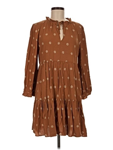 Madewell Tie-Neck Tiered Mini Dress in Bloom Dot (view 1)
