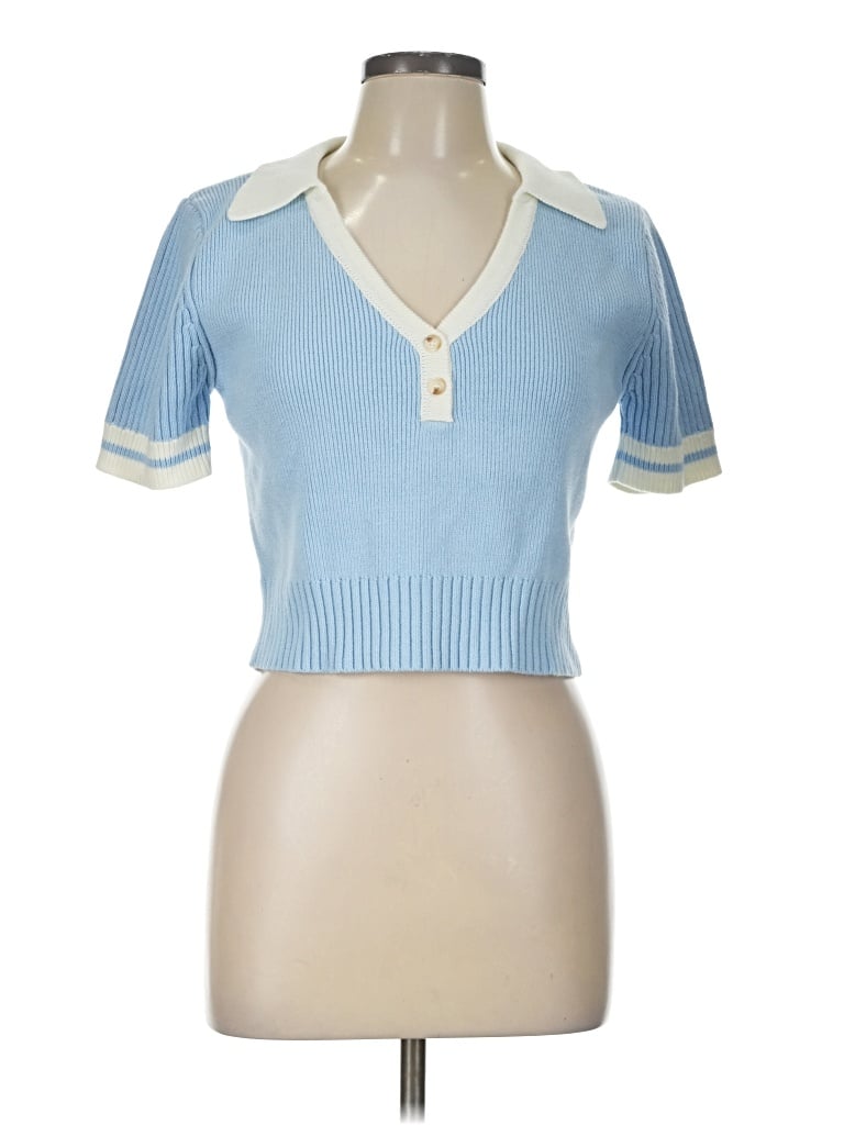 Flat White Sweater Vest In Blue