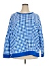 Talbots Checkered-gingham Blue Pullover Sweater Size 3X - photo 1