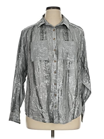 Pilcro 3/4 Sleeve Button-Down Shirt (view 1)